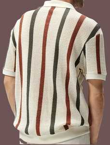 เสื้อเชิ้ตผู้ชายแขนสั้นผ้าฝ้ายถัก 100% ทรงลำลอง สีทูโทน ระบายอากาศได้ดี แห้งเร็ว ทรงปกติ สีดำ/เขียวมะกอก - Product Image 2