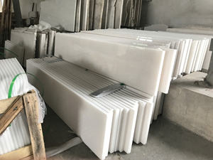 Bloque de Mármol de Calcita 100% Natural, Blanco Lechoso, Procesado en Fábrica, Pulido, Aterciopelado, Impermeable, Duradero y Ecológico para Escaleras - Product Image 5