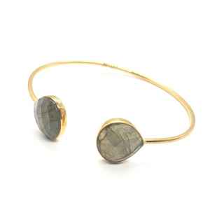 Brazalete y Pulsera con Doble Piedra en Forma de Pera y Lágrima |   Joyería de Piedras Preciosas de Oro con Certificación IGI Vintage |   CREACIONES HARI OM - Product Image 1