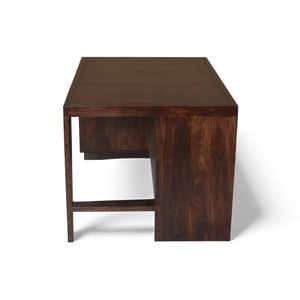 Juego de Muebles de Oficina Estilo Pierre Jeanneret al por Mayor, Escritorio de Madera Maciza con Superficie de Cuero Verde y Silla de Oficina de Ratán con Patas en V - Product Image 6
