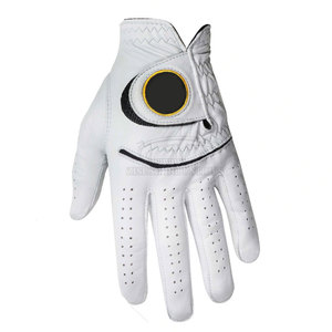 Gant de golf respirant en cuir véritable de couleur unie en tissu doux, gants de golf en peau de mouton pour le sport - Product Image 3