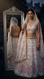 Divyam Creation Elegant for Embroidered <b>Lehenga</b> Choli Set Floor-Length Traditional Wedding Wear <b>Women</b> India Pakistan Silk - Product Image 6