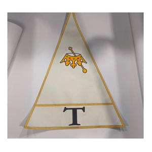 Banderas bordadas de 5 triángulos para la Regalia Masónica, ideales para la Orden de la Estrella del Este O.E.S., con el mejor logotipo bordado de la bandera blanca. - Product Image 1