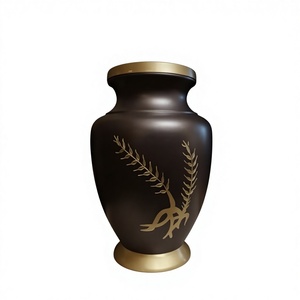 Urna Funeraria Grande con Diseño de Plumas, Hecha a Mano, Estilo Art Deco, 3.4L, Florero de Mesa para Venta al por Mayor - Product Image 1