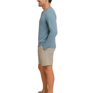 Camiseta Henley de diseño transpirable y textura suave para uso diario, cómoda camiseta Henley para hombre - Product Image 4