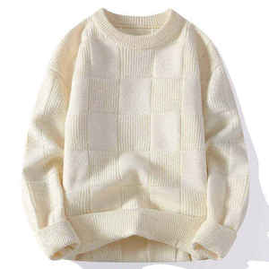 Pull en tricot côtelé pour homme, mélange de coton de qualité supérieure, manches longues, haut décontracté tendance pour la collection automne-hiver - Product Image 4