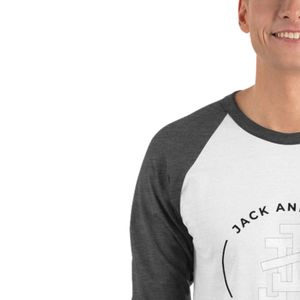 T-shirt Raglan à Manches 3/4 Blanc et Gris Anthracite en Coton Doux, Style Baseball Contrastant, Décontracté pour Tous les Jours, Idéal pour les Papas - Product Image 4