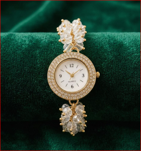 NOBLESTONE GEMS Montre-bracelet étanche en quartz naturel avec paillettes de cristal, cadran en pierres précieuses, chaîne en alliage, bijou cadeau - Product Image 6