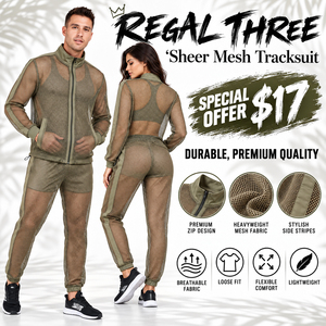 Conjunto de Chándal de Malla Transparente Personalizado, Ropa de Moda con Cremallera, Chaqueta y Pantalones Transparentes - Product Image 1