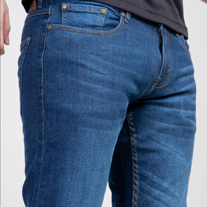 Jeans en denim bleu pour hommes, coupe classique droite, coupe slim tendance, jeans en denim pour hommes, vêtements décontractés - Product Image 6