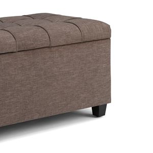 Sgabello elegante con panca ottomana e pouf da Sienna Fawn marrone - Product Image 4