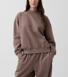 Completo da jogging da <span class=keywords><strong>donna</strong></span> personalizzato in felpa girocollo tinta unita in tessuto French Terry, casual autunnale/invernale, con pantaloni a gamba larga - Product Image 6