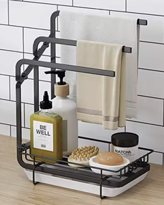 OEM/ODM Vietnam Adjustable Over Faucet Kitchen Sink Caddy Sponge Holder Utensil Organizer Bathroom Storage Rack - Product Image 3