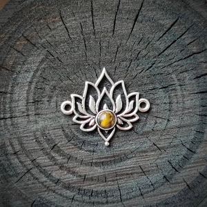 Connecteurs Breloques en Pierre de Lune Bleue Naturelle de Qualité Supérieure, Plaqué Or Laiton, Forme Fleur, pour la Confection de Bijoux de Mariage et de Fête pour Femmes - Product Image 6