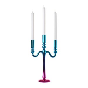 Porte-bougie moderne en aluminium de designer, support métallique abstrait fait main, centre de table de luxe pour mariage et décoration de table à manger - Product Image 1