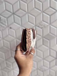 Real Cowhide Fur Leather Clutch Carving Leather New Arrival Stylish Multi Uses Western Hot Sale <b>Small</b> <b>Wallets</b> for Women - Product Image 3