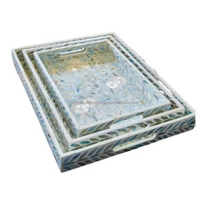 Plateau en nacre de qualité supérieure pour la décoration de table, fabriqué à la main, écologique, coquille naturelle du Vietnam - Product Image 1