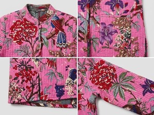 Chaqueta Abrigo de Invierno para Mujer, Tejida a Mano en India, de Algodón Acolchado, Reversible, con Estampado Animal - Product Image 5