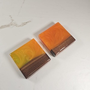 Sous-verres en bois et résine finition rustique, sous-verres en pierre style classique pour le commerce international et les projets de décoration intérieure personnalisés - Product Image 3