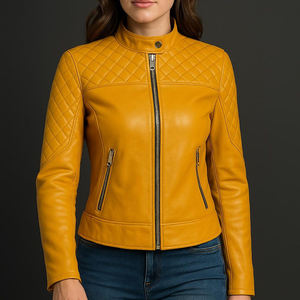 Veste en cuir d'hiver pour femme, construction en cuir naturel, idéale pour le confort et un style décontracté - Product Image 2