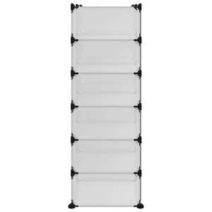 Grand porte-chaussures modulaire en acier et PP (polypropylène) transparent - Product Image 4
