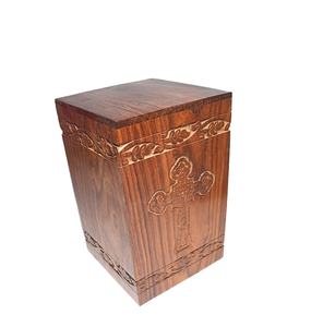 Handcrafted Wooden Urns for <b>Ashes</b> Cross Engraved Rosewood Urn for Human <b>Ashes</b> Pet Urns for <b>Dogs</b> <b>Ashes</b> - Product Image 1