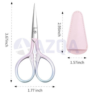 Tijeras de Aseo Facial Multifuncionales de Acero Inoxidable, Hoja Recta con Punta Afilada para Cejas, Nariz, Vello y Bigote - Product Image 2