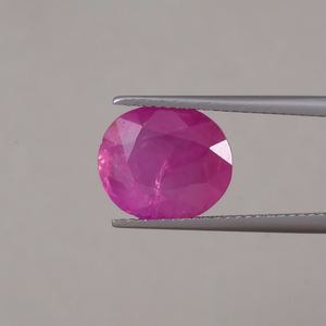 Vente en gros de rubis naturel rose, pierre précieuse non montée, 6,09 carats, taille ovale 12x10,5 mm, certifié IGI, taillé à la main, pour la fabrication de bijoux légers - Product Image 1