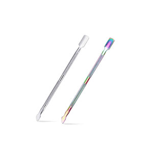 Pousse-cuticules professionnel en acier inoxydable à double extrémité avec manche en plastique, outil de manucure et pédicure pour le soin des ongles - Product Image 1