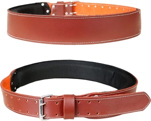 Premium <b>Leather</b> <b>Tool</b> Belt 27 Pockets Heavy Duty Oil Tanned Red for Electrician Carpenter Construction - Product Image 3
