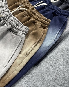 Shorts en tissu peigné style hip-hop pour hommes, logo personnalisé sur le devant, taille à cordon de serrage, 100 % coton, anti-plis, respirant, pour usage extérieur - Product Image 6