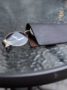 Estuche para Gafas de Cuero Genuino de Perfil Delgado, Elegante Funda para Lentes, Envío Internacional al por Mayor LGC-0010 - Product Image 6