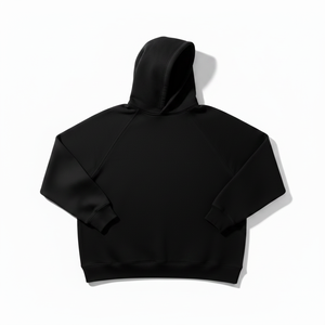 Sweat-shirt à capuche personnalisé épais 500 g/m² pour homme, coupe oversize streetwear, vierge, en coton de haute qualité, épaules tombantes, noir - Product Image 6