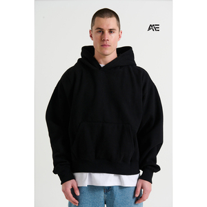 เสื้อฮู้ดดี้ผู้ชายแบบหนาพิเศษ ทรงโอเวอร์ไซส์ สไตล์สตรีทแวร์ ผ้าฟลีซเปล่า รับผลิตแบบ OEM เสื้อสเวตเชิ้ตผ้าฝ้ายสำหรับฤดูหนาว - Product Image 1