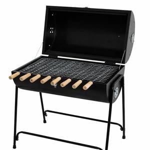 เตาบาร์บีคิวถ่านสแตนเลสสีเงิน 4 ช่องย่าง แบบพกพา สำหรับสวน ขายส่ง เตาบาร์บีคิวถ่านแบบพับได้สำหรับการเดินทาง - Product Image 1