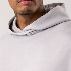 Ensemble de survêtement unisexe gris à capuche 2-en-1 écologique, couleur unie, manches longues, en coton mi-lourd, avec pantalon décontracté et poches latérales - Product Image 6