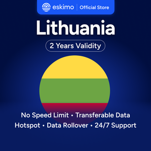 Tarjeta SIM Electrónica (ESIM) Eskimo Travel Lituania 5GB, Datos de Alta Velocidad 4G/5G, Sin SIM Física, Validez de 2 Años, Modelo con Portabilidad de Datos Ilimitada - Product Image 1