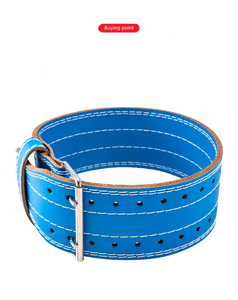 Cinturón de Levantamiento de Pesas Ajustable de Cuero con Cierre de Tirón, Transpirable, Antideslizante, Soporte para Rodillas, Entrenamiento de Fuerza, Unisex, Azul, Rosa, Negro - Product Image 2