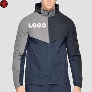 Chaqueta cortavientos de nailon personalizada para hombre, talla grande, con forro de malla, mangas raglán de poliéster para exteriores, con capucha, para hombre - Product Image 1