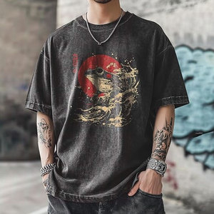 Camisetas Casuales con Estampado DTG DTF Black Lion, Camisetas con Estampado Gráfico Vintage Personalizadas para Hombre, Camisetas con Tu Propia Marca - Product Image 3