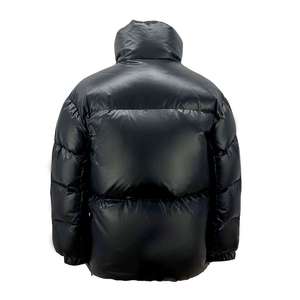 Luxury Black Glossy Puffer Jacket Waterproof Winter Glossy Puffer Jacket Full Zip Duck Down Shiny Fashion <b>Bubble</b> <b>Coat</b> Men - Product Image 3