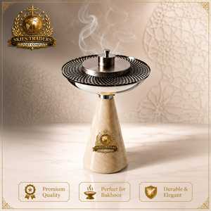 Quemador de incienso de lujo de mármol blanco, quemador de carbón para Bakhoor y Oud, aroma a incienso de Oriente Medio - Product Image 4