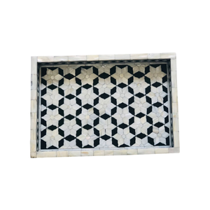 Set Of 3 Decorative Coffee <b>Table</b> Trays <b>Corners</b> Premium Pearl Wood Serving Trays Set For Home <b>Dining</b> <b>Table</b> Decor Organization - Product Image 2