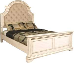 Cama King Size Anastasia de Madera de Pino Sólido, Diseño Clásico Tradicional en Blanco Antiguo, Duradera, de Binh Duong - Product Image 2
