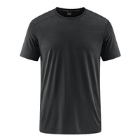 T-shirt décontracté pour homme en jersey de polyester/coton respirant à manches courtes, col rond, couleur unie, tricoté, séchage rapide, style urbain