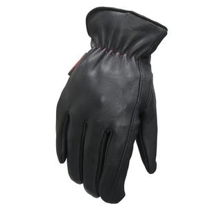 Gants de conduite en cuir noir de qualité supérieure avec détails de couture rouge éclatant pour un confort et une adhérence optimaux - Product Image 2