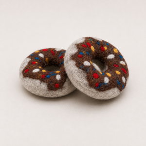 <b>Wool</b> Felt Sprinkle Donut Pretend Play Food Toy Handmade Educational 3-6 Years Unisex Kids Toy Wholesale Bulk - Product Image 3