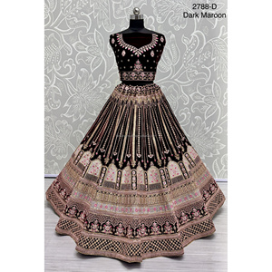 Indian Bridal Wear Velvet Collections for <b>Bride</b> With Zarkhan Work by Fabzone - Product Image 5