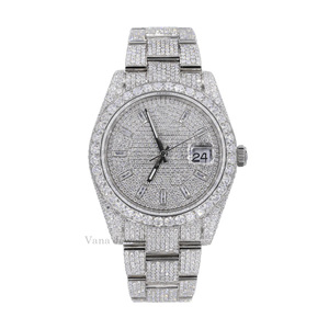 Reloj de Pulsera Mecánico de Lujo de Acero Inoxidable para Hombre, Alta Calidad, Analógico, con Cristal de Diamante Moissanita, Estilo Hip Hop 100 - Product Image 3