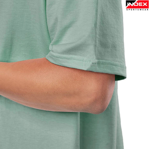 INDEX Men's Solid Green Short Sleeve T-Shirt O-Neck Regular Fit Casual Knitted Cotton Jersey Plain Dyed - Product Image 6